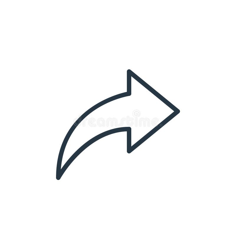 Share arrow icon vector from user interface concept. Thin line illustration of share arrow editable stroke. share arrow linear royalty free illustration