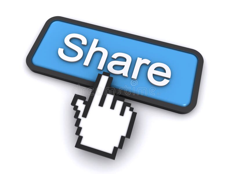 Share Button. Share Square Isolated Push Button Stock Vector