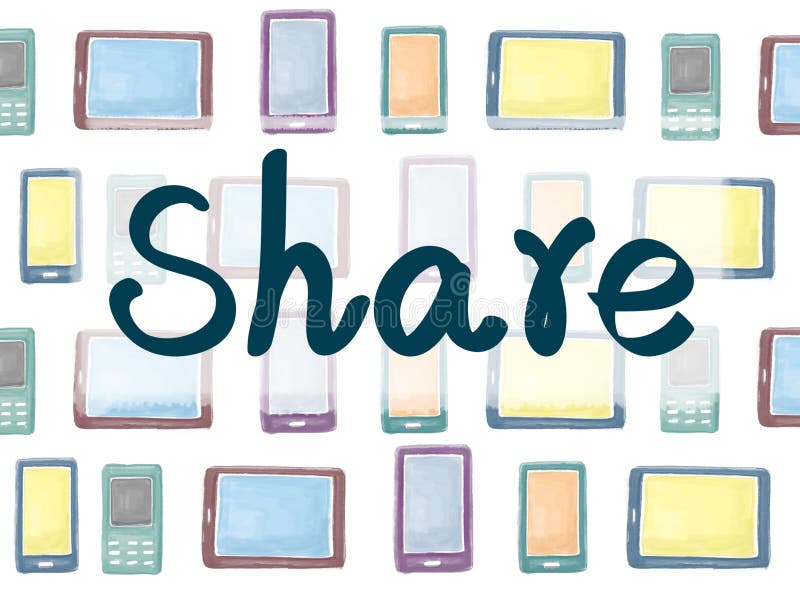 Share Connection Communication Teamwork Social Concept stock illustration