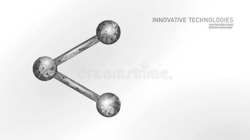 Share 3D sign low poly. Send social media post exchange. Global information data message sharing. Open source technology stock illustration