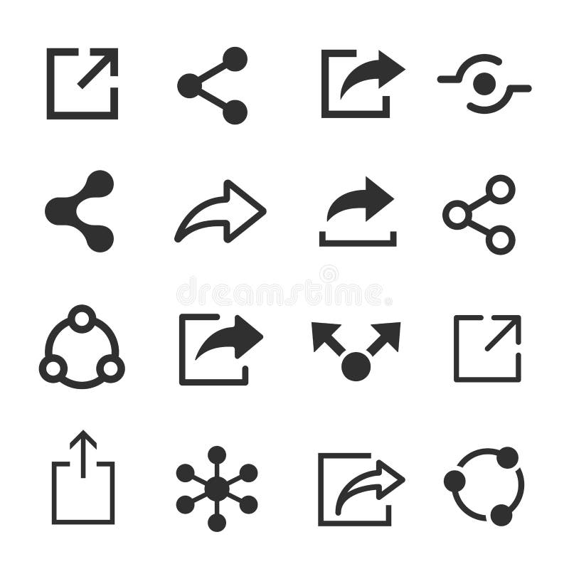 Share icon set, web and media symbol