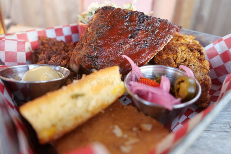 Share Platter of Barbecue Meat with Sides Stock Photo Image of meat