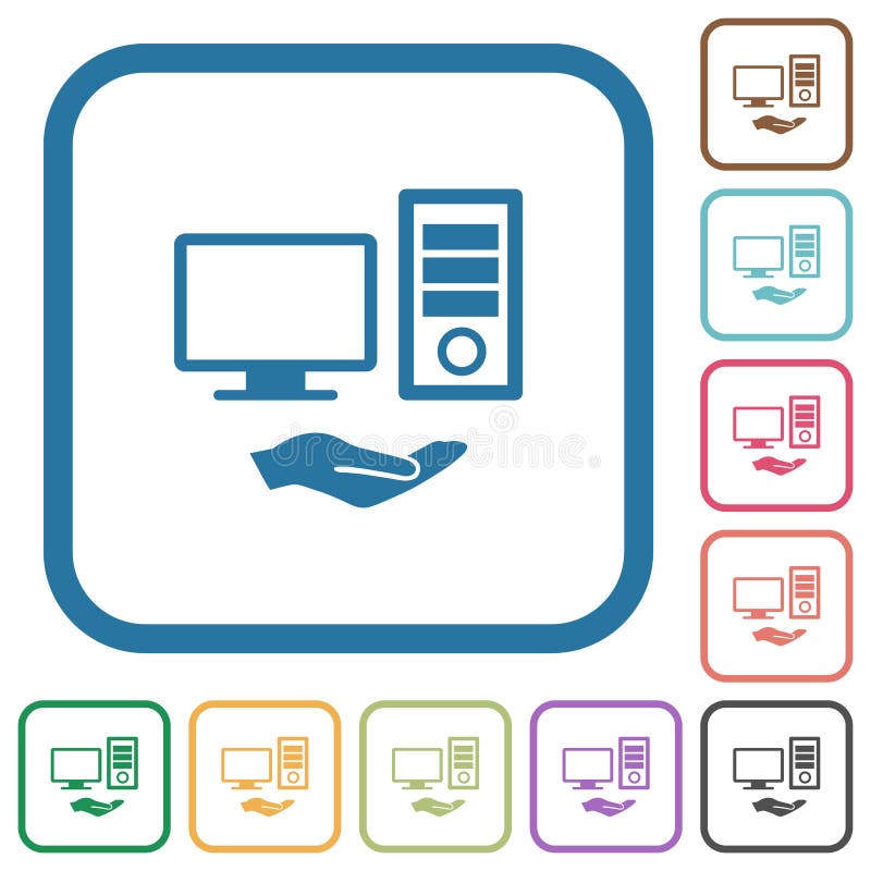 Shared computer simple icons stock illustration