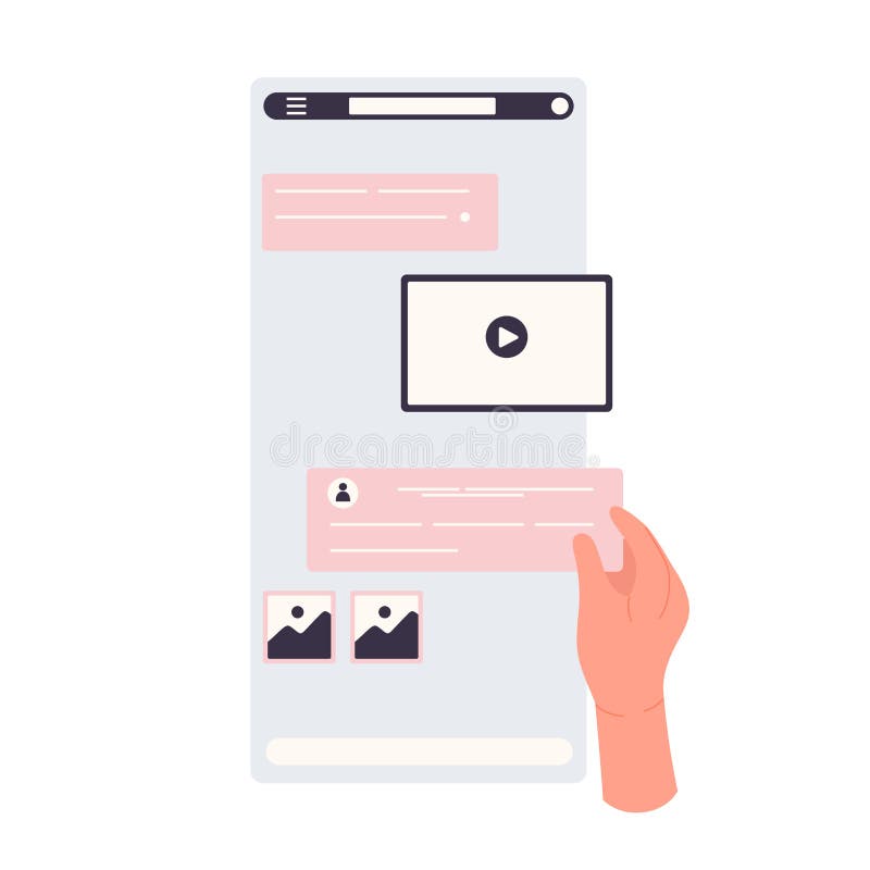 Sharing social media content royalty free illustration