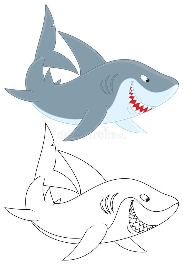 White Shark stock vector. Illustration of drawing, album - 3166383