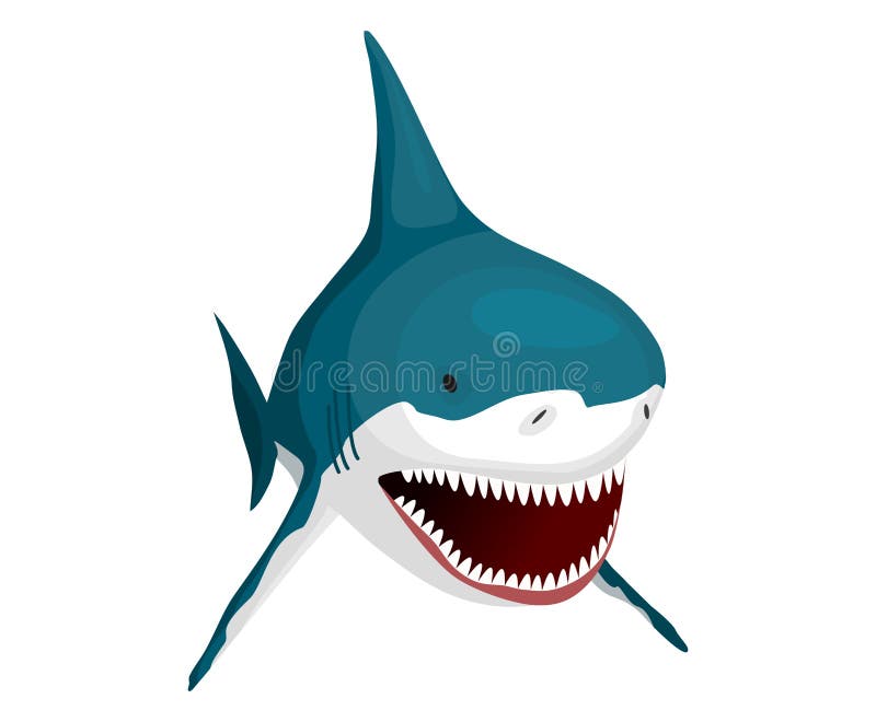 Shark. Big Dangerous Marine Predator. Toothy Swimming Angry Shark.  Underwater Character of Sea Animal Stock Vector - Illustration of attack,  scary: 181670176