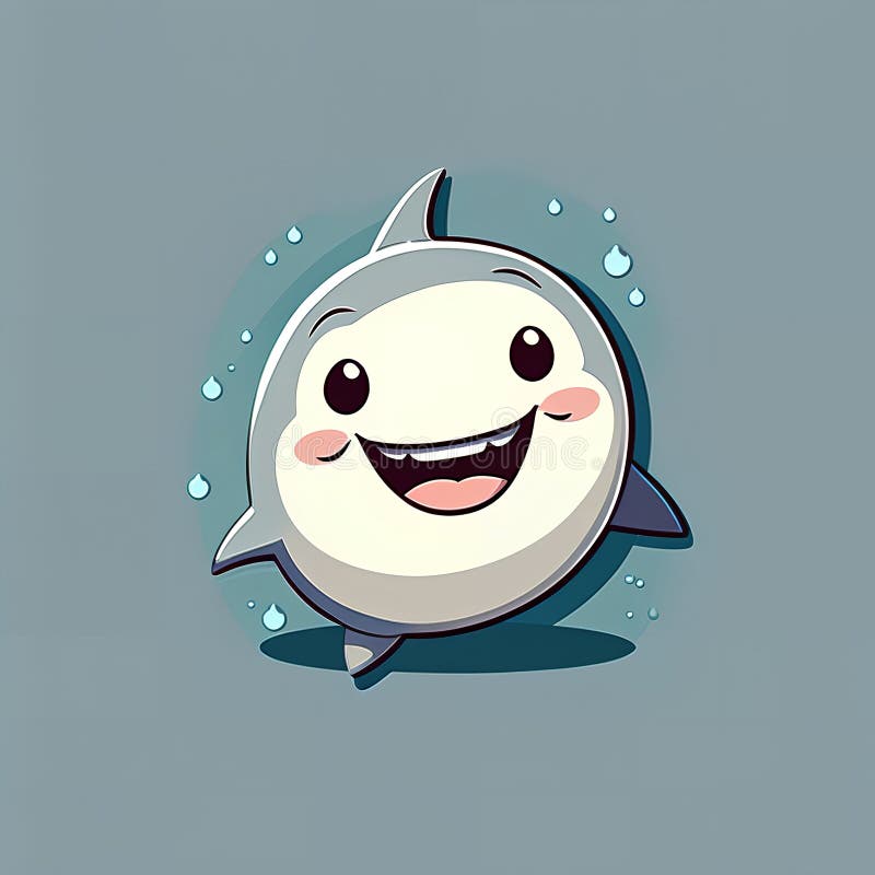 Shark Cartoon Mascot. Vector Illustration of a Funny Shark with Big ...