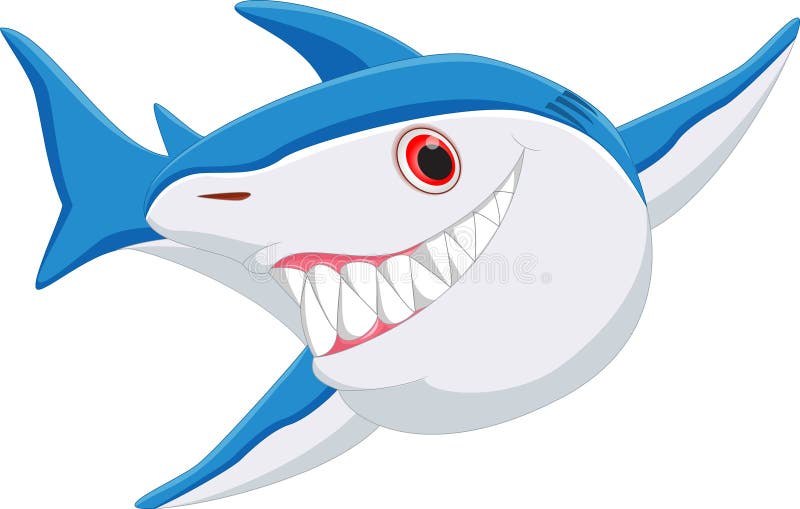 Shark cartoon stock vector. Illustration of scary, cartoon - 60030817