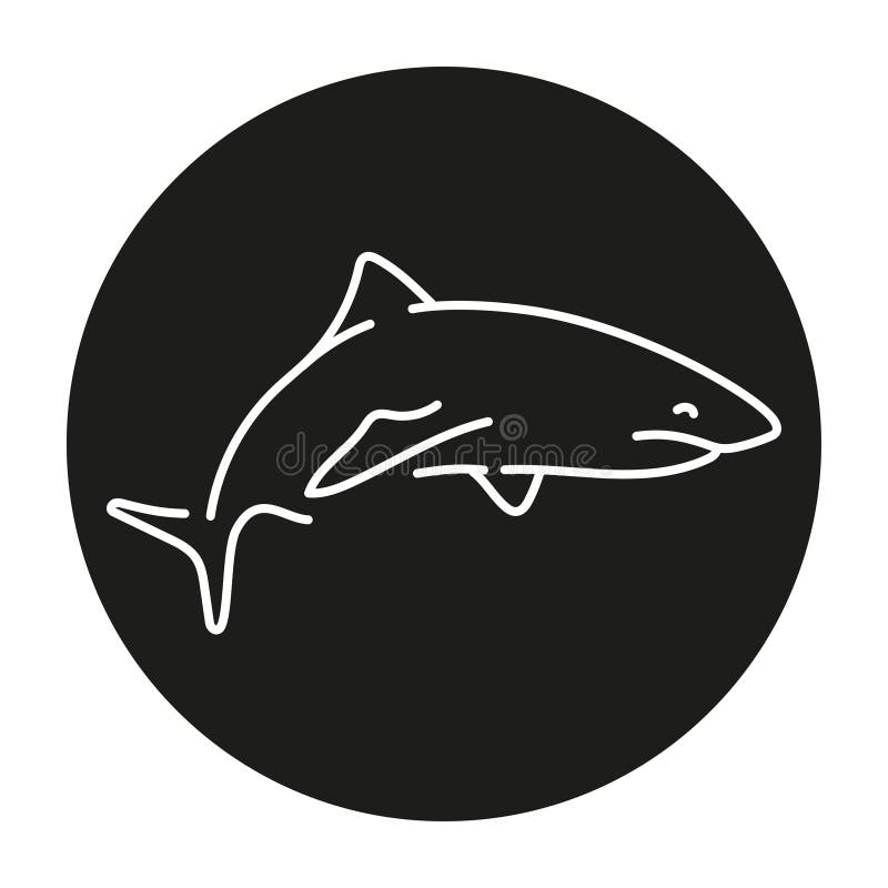 Shark Color Line Illustration. Marine Mammals. Stock Vector