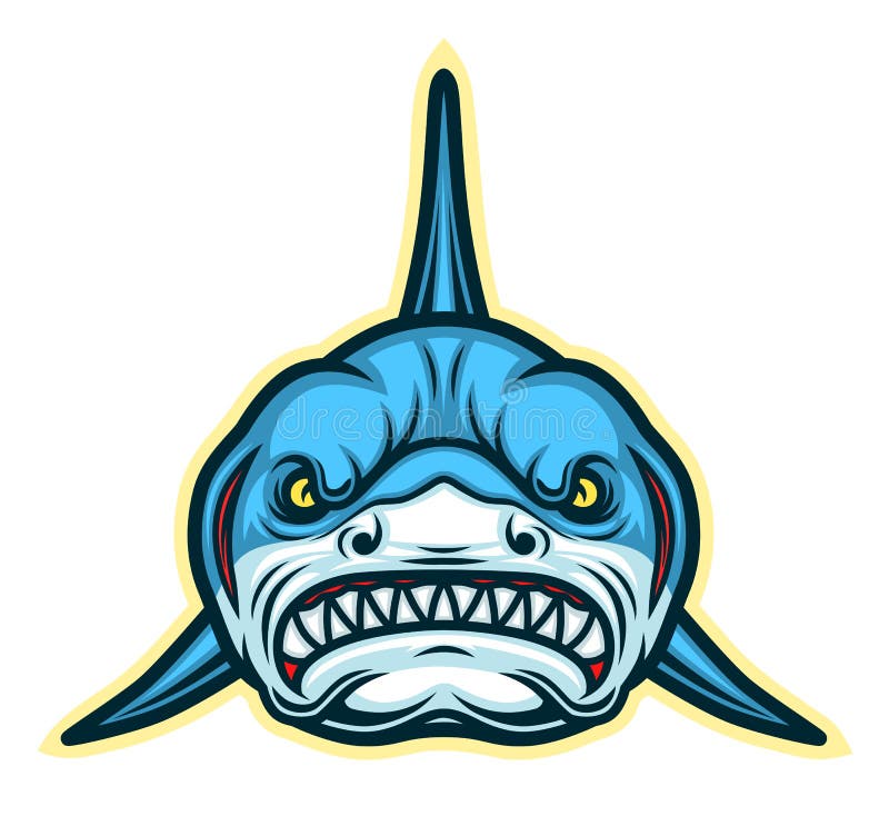 Shark mascot stock vector. Illustration of blue, aquatic - 34562031
