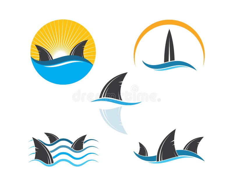 Shark Fin Icon Vector Illustration Stock Vector - Illustration of ...