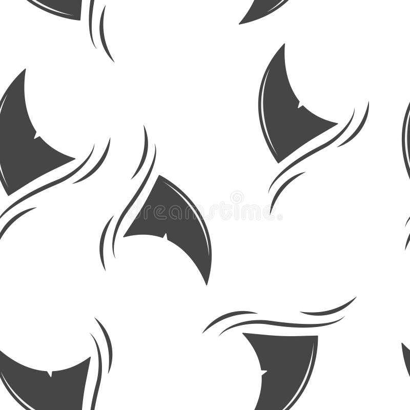 Download Shark Fin Vector Icon. Fin In The Water Seamless Pattern ...