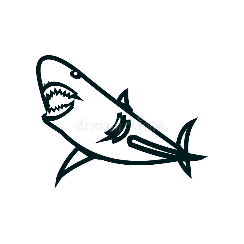 Shark simple outline design.