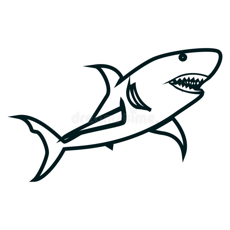 Shark simple outline design. 