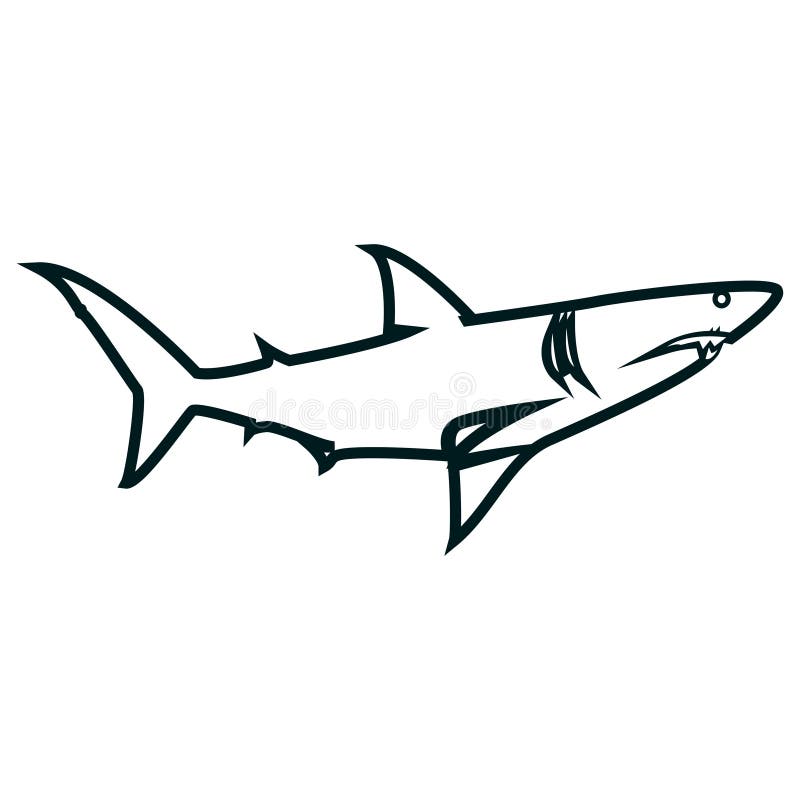 Shark simple outline design. 