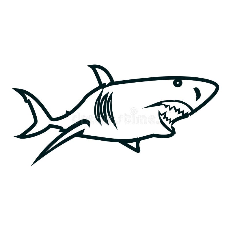 Shark simple outline design.