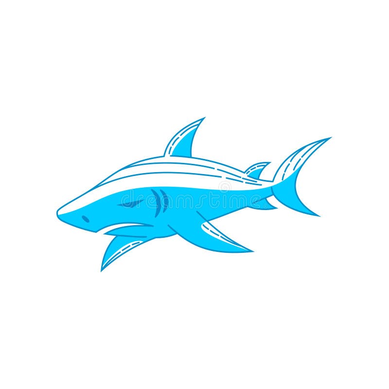 Shark Logo Design Sign Vector Outline Isolated Illustration Stock ...