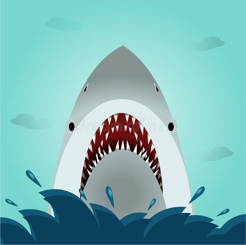 Shark open mouth in the ocean royalty free illustration Shark open mouth in the ocean royalty free illustration