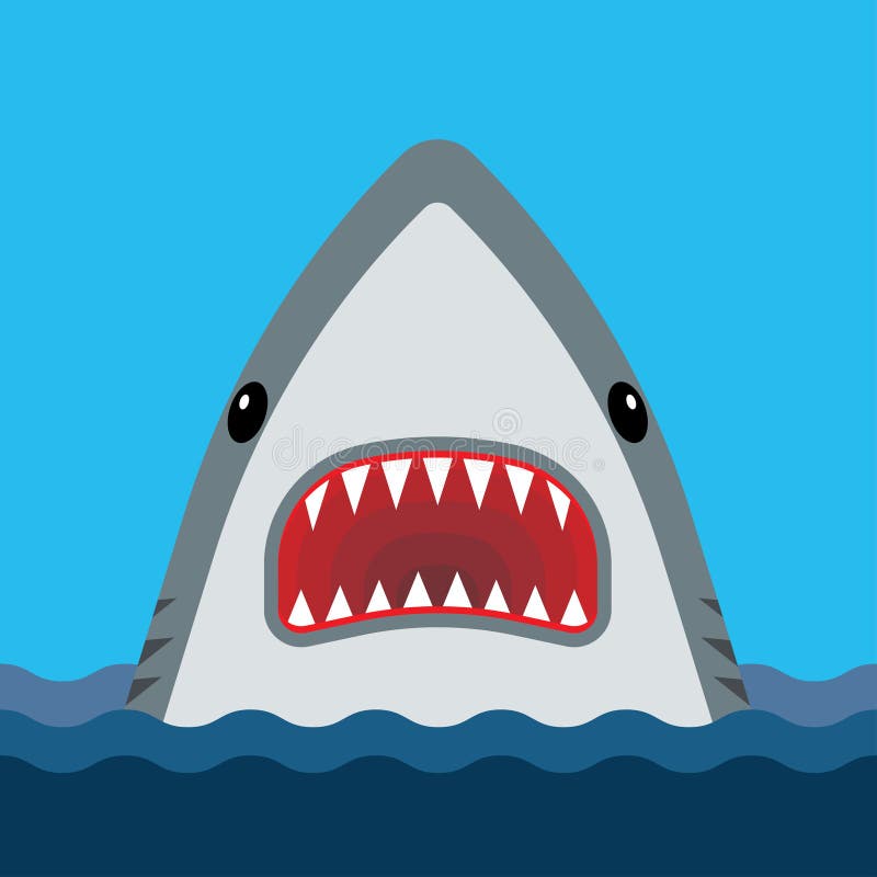 Download Shark With Open Mouth And Sharp Teeth Stock Vector ...