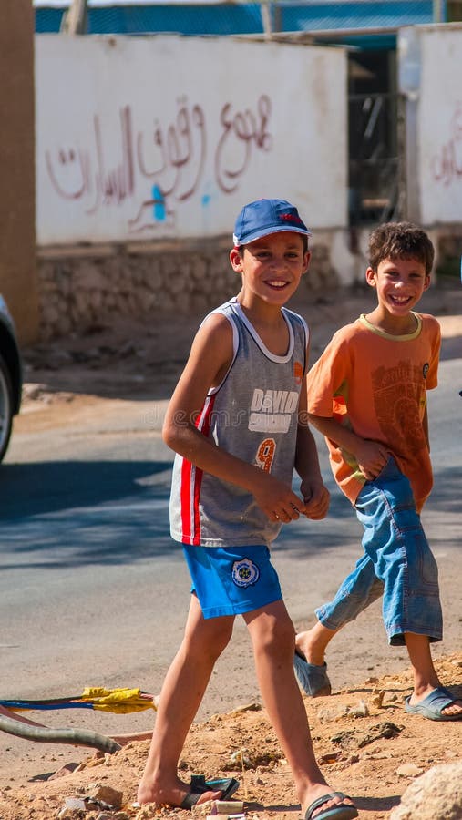 SHARM EL SHEIKH, EGYPT - JULY 9, 2009. Young Egyptian Boys Playing in ...