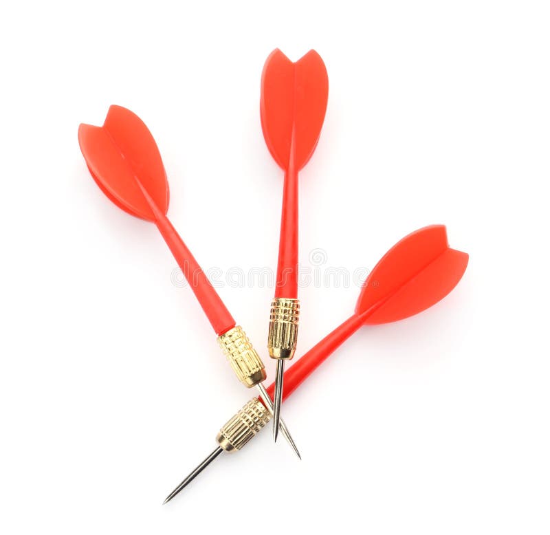 Sharp Bright Red Darts Isolated on Stock Photo Image of darts, aiming