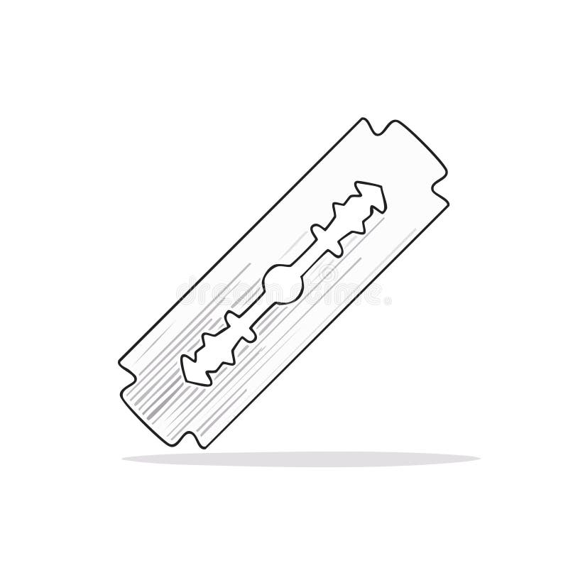 Sharp Double Edge Razor Blade With Jagged Edges and Shadow royalty free illustration