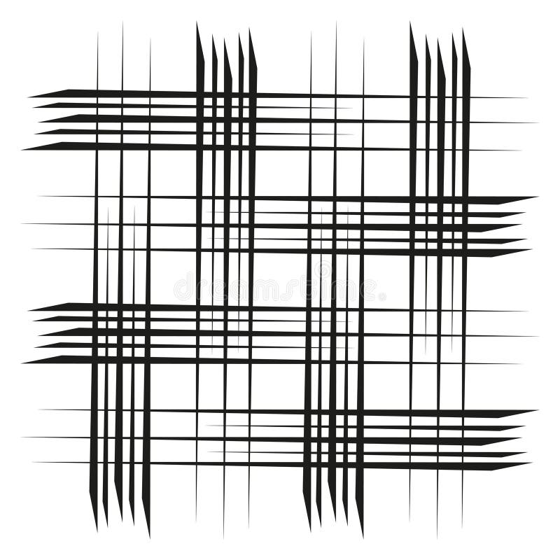 Sharp grid pattern. Abstract intersecting lines. Geometric black structure. Digital wireframe effect. stock illustration