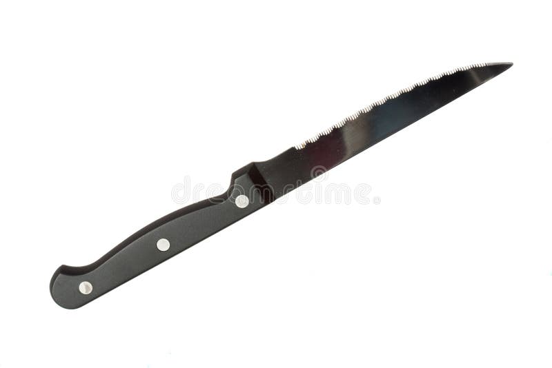 Sharp knife with black handle