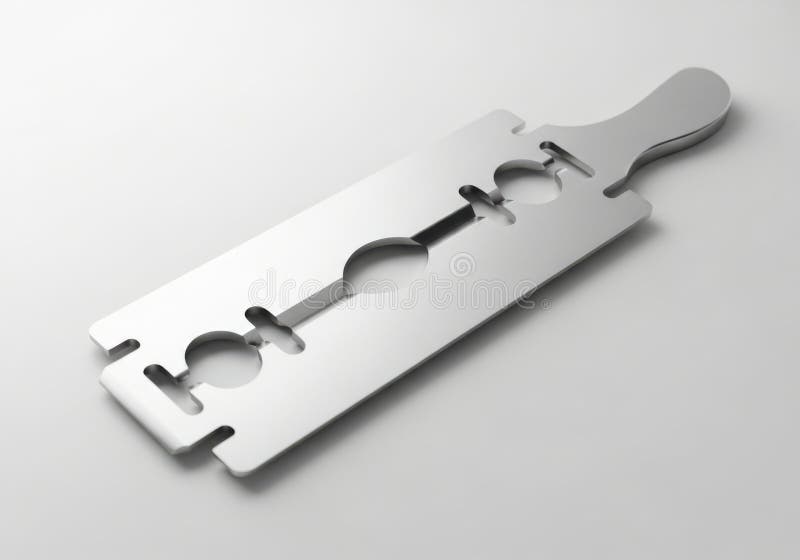 Sharp metal double edge razor blade on a light gray background royalty free illustration