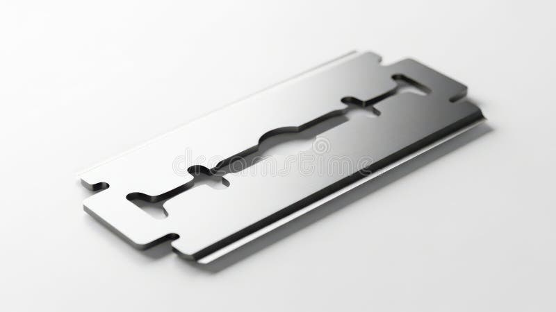 Sharp metal double edge razor blade on white background royalty free illustration
