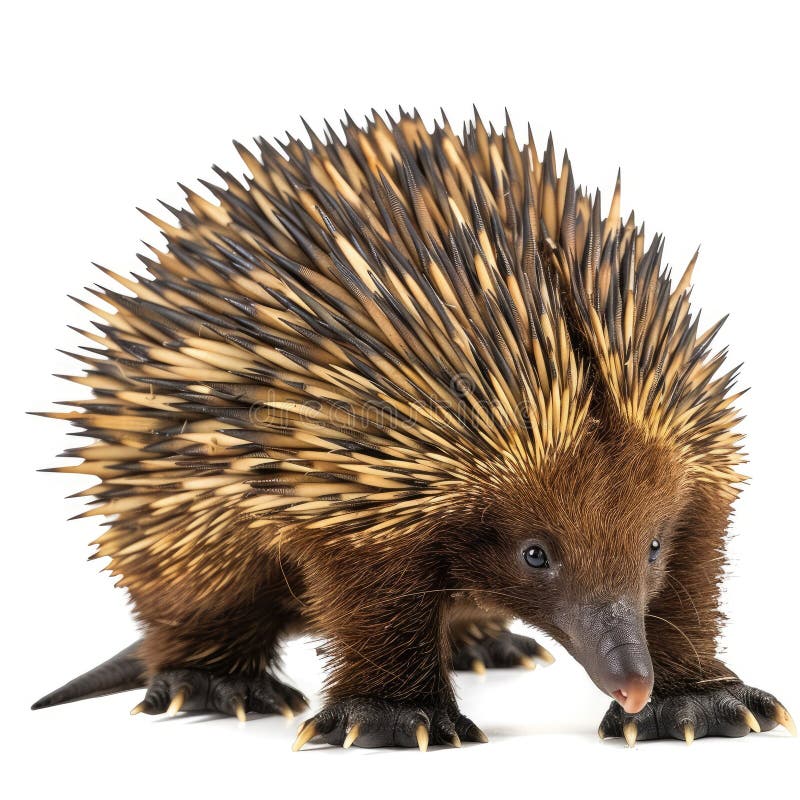 Unique Spiny Mammal Close Up Portrait on White Background vector illustration