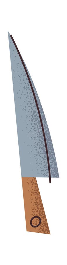 Sharp pizza knife sticker design stock illustration