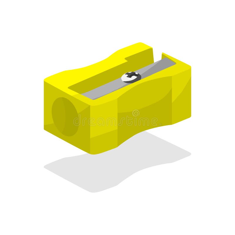 Sharpener vector realistic yellow pencil sharpener