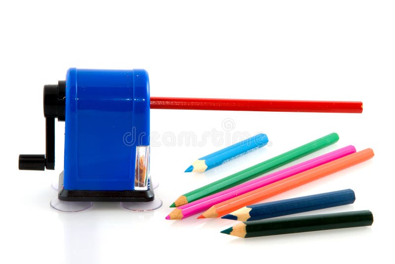 Sharpening the pencils stock photo. Image of artist, isolated 8748328