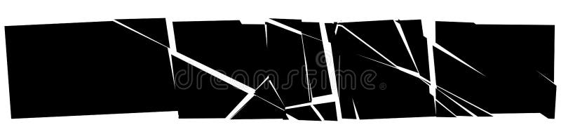 Shattered, fractured, and broken geometric rectangle. Burst, explosion effect. Ruptured, broken glass, pane stock illustration