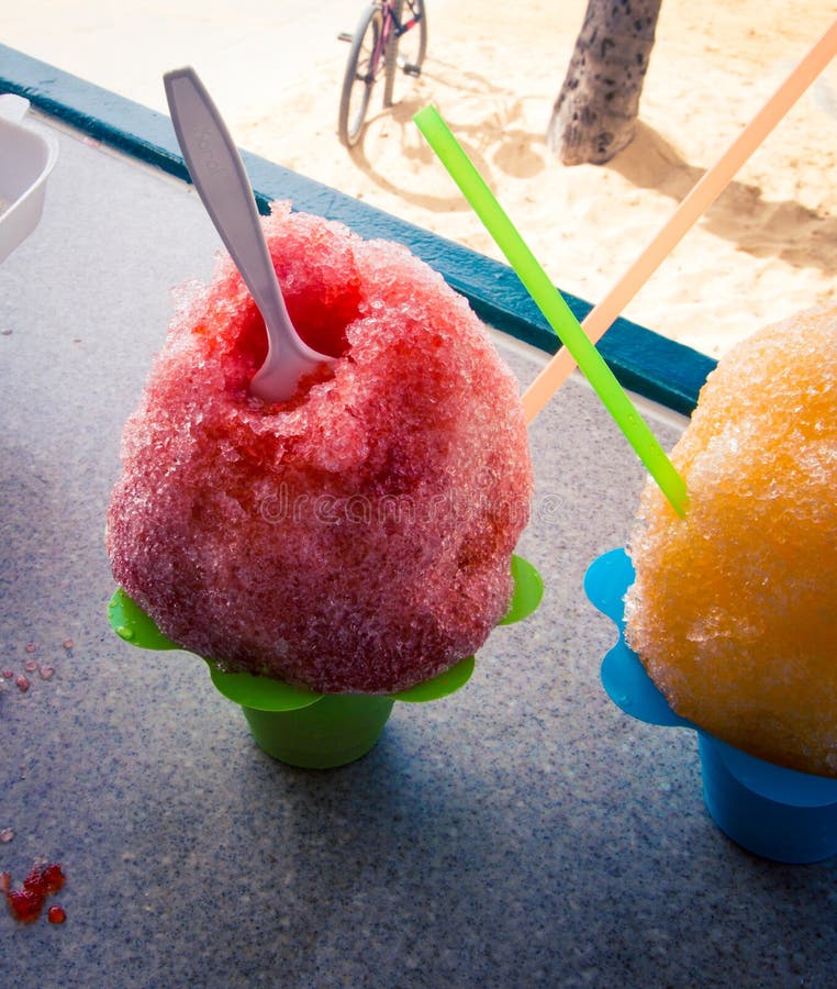 Shaved Ice in a Cone in Honolulu Stock Image Image of shave, dessert