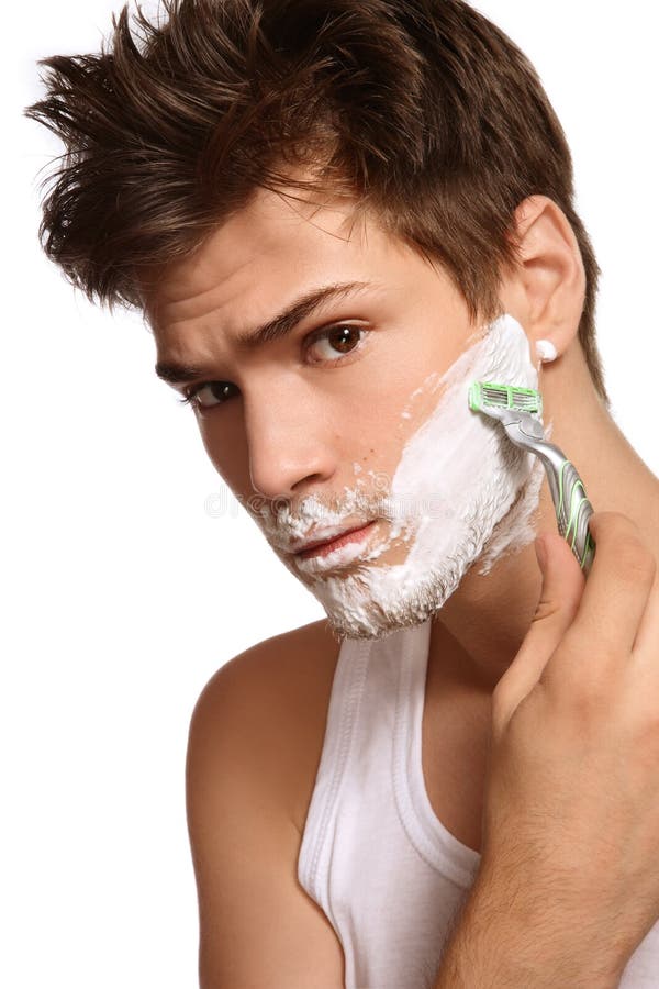 Shaving man