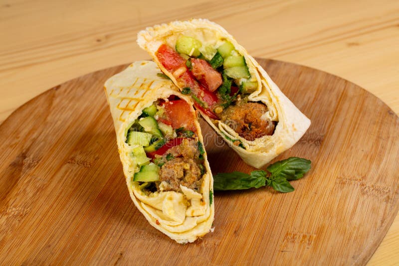 Shawarma with falafel stock photo. Image of salad, greek 124765234