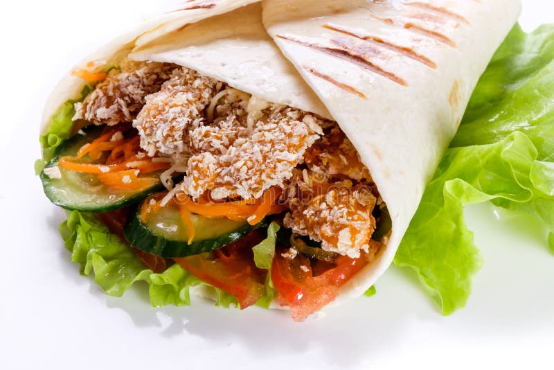 Shawarma in pita bread stock image. Image of gyro, pita 61935247