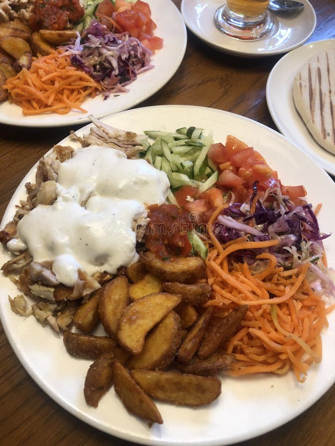 Shawarma with Vegetables and Sauce Stock Image Image of potato, onion