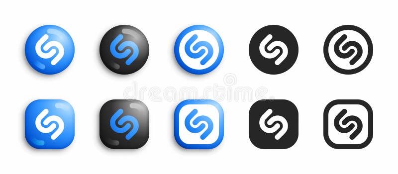 Shazam Modern 3d And Flat Icons Set Vector Editorial Stock Photo Illustration Of Mobile Digital 186200683