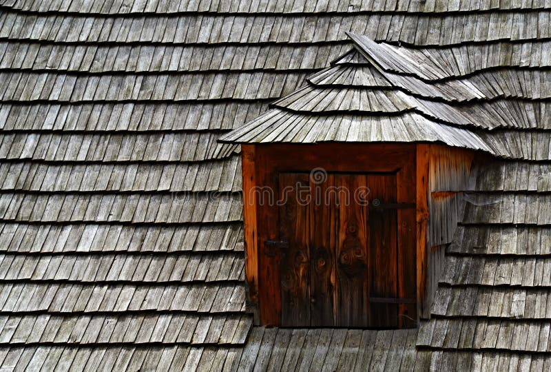 Shed on the roof shingles