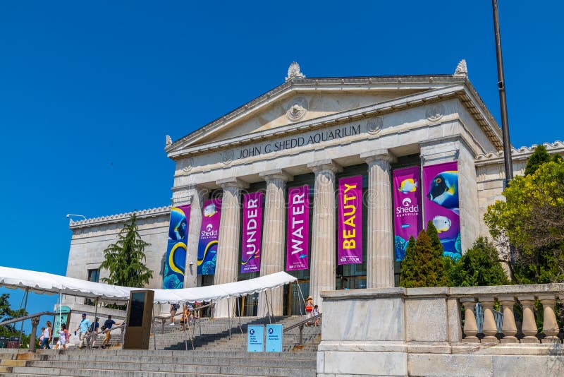 Shedd Aquarium in Chicago. CHICAGO, USA - MARCH 29, 2020: Shedd Aquarium building in Chicago, Illinois, USA royalty free stock photos Shedd Aquarium in Chicago. CHICAGO, USA - MARCH 29, 2020: Shedd Aquarium building in Chicago, Illinois, USA royalty free stock photos