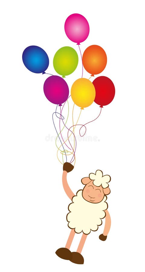 Sheep and balloons vector illustration Sheep and balloons vector illustration