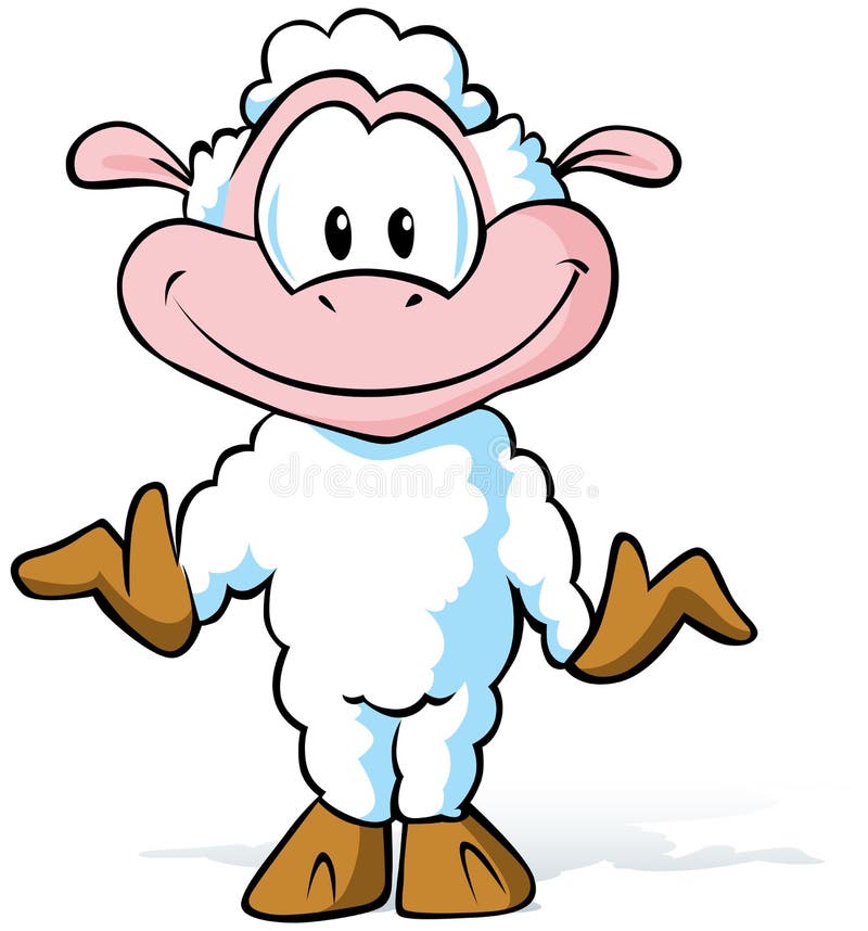 Funny sheep cartoon stock illustration. Illustration of cartoon - 28911430