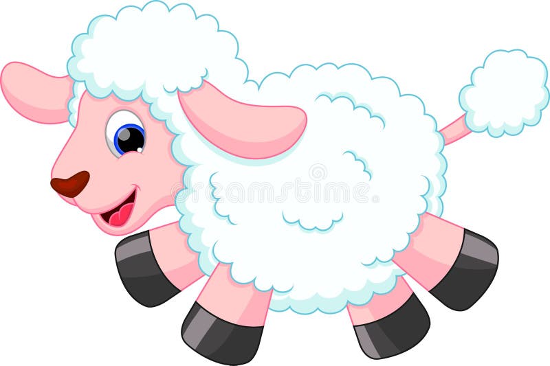 Illustration of funny sheep cartoon. Sweet lamb cartoon illustrations