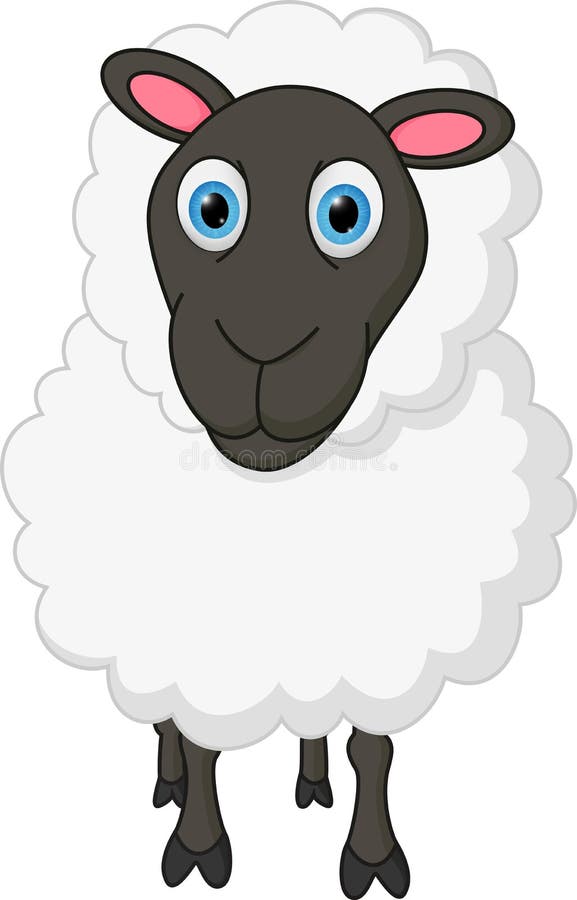 Illustration of Happy Sheep cartoon standing. Sweet lamb cartoon vectors