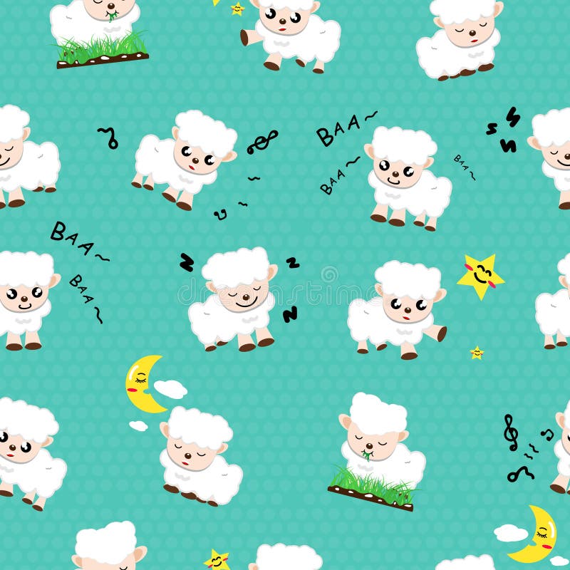 Sheep Cute Cartoon, Animals Collection Seamless Pattern Concept Using for  Kids Wallpaper Texture Abstract Background Vector Stock Vector -  Illustration of fabric, backdrop: 134279011