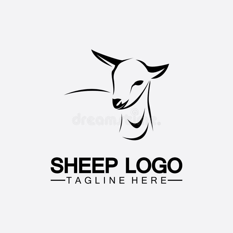 Sheep Head Logo Vector Icon Illustration Design Template Stock Vector