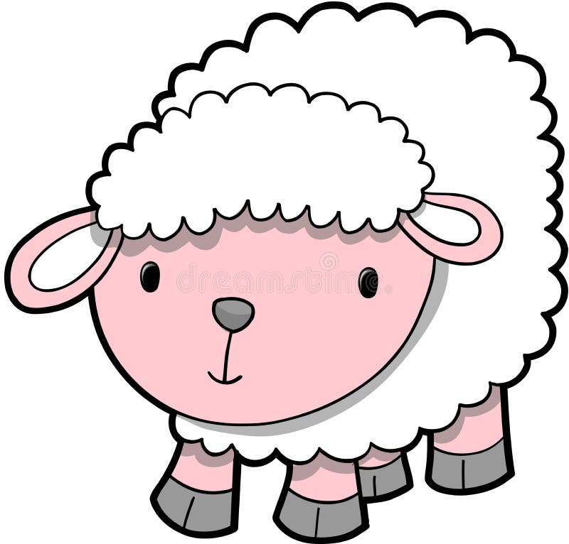 Cute Sheep Lamb vector Illustration. Sweet lamb cartoon vectors